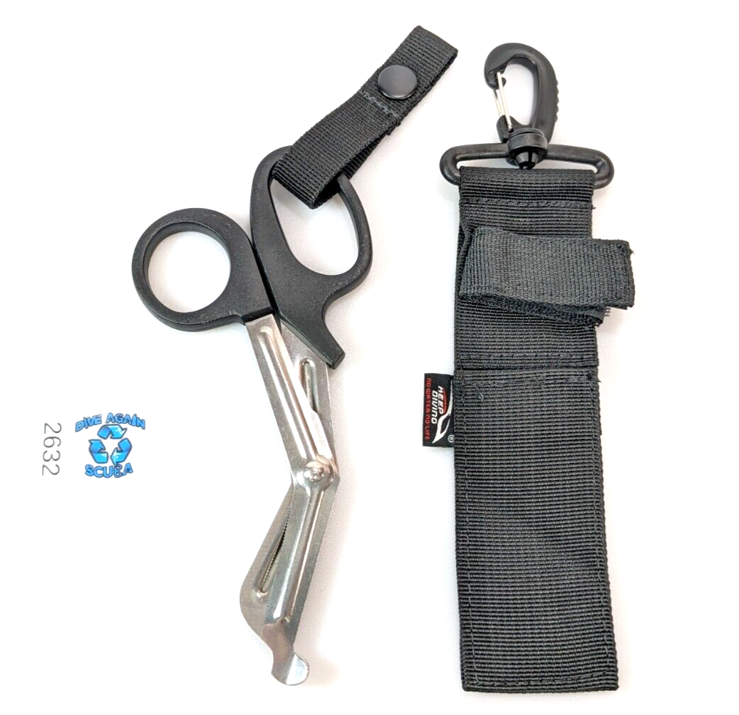 Zeagle Sea Snips w Sheath Emergency Safety Scissors Trauma EMT Shears Scuba Dive
