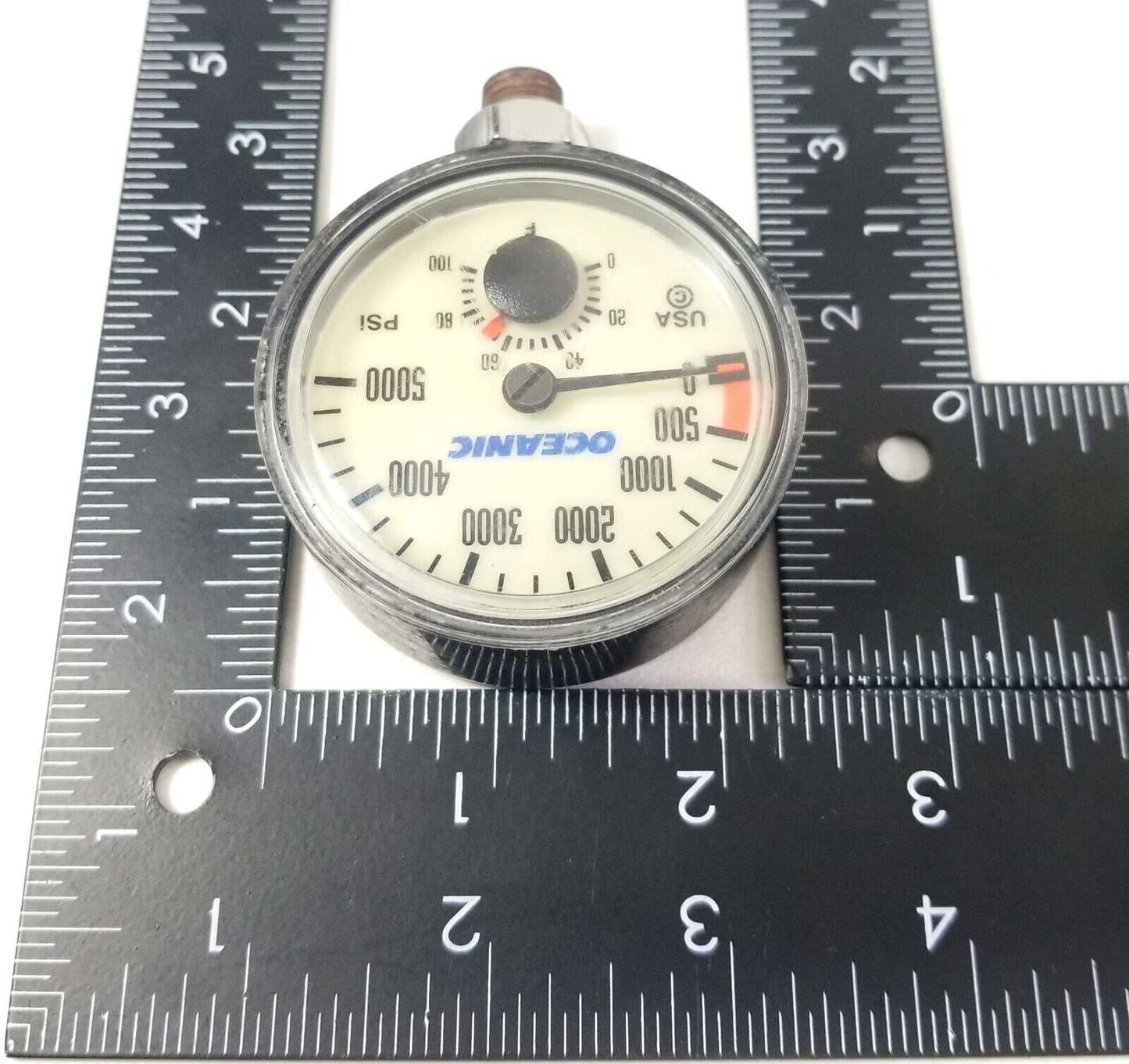 Oceanic 5000 PSI SPG Submersible Pressure Gauge + Thermometer 5,000 Scuba #4495