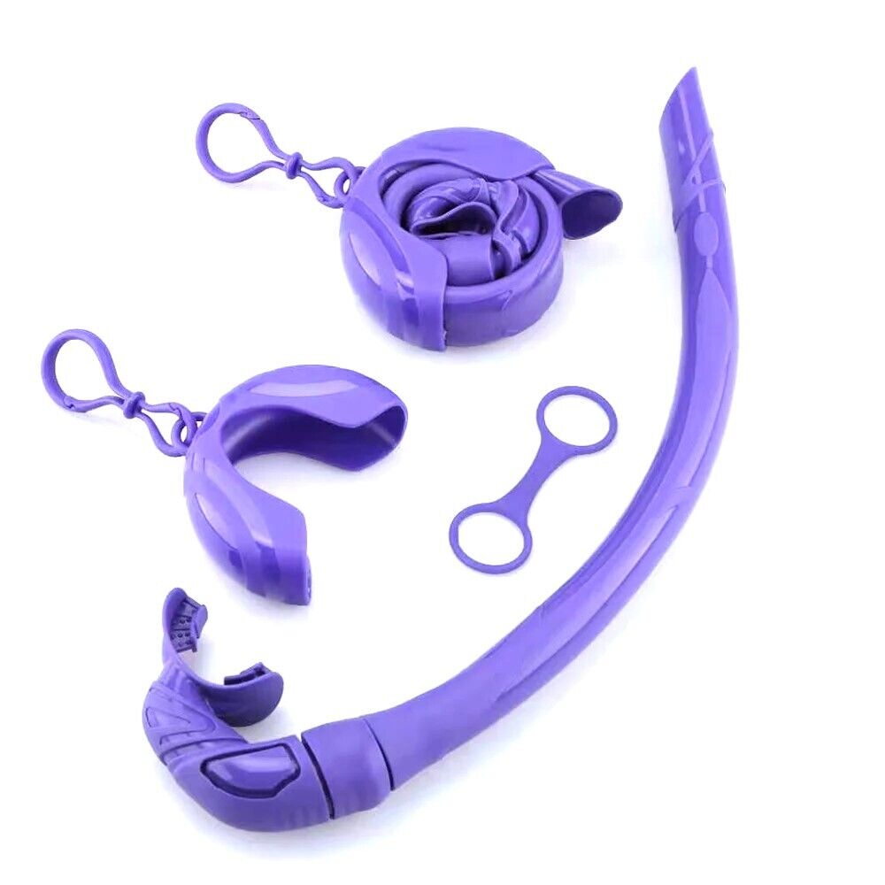 NEW Compact Pocket Folding Roll Up Snorkel Adult Scuba Diving Free Dive + Case