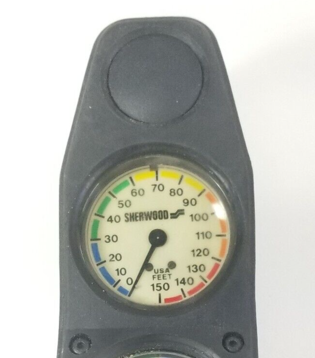 Sherwood Scuba Dive 2 Gauge Console Genesis 4500 SPG 150ft Depth #4407