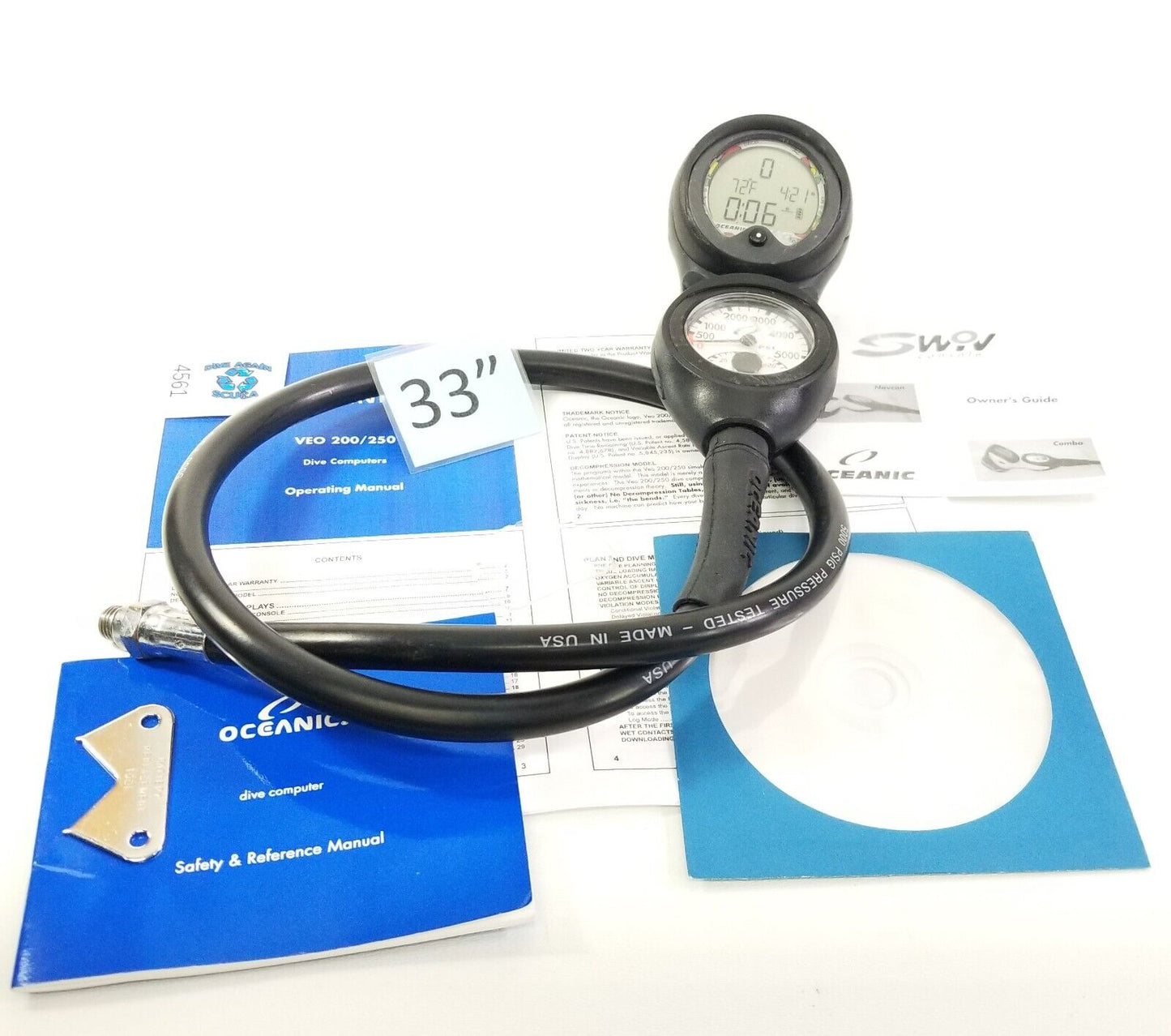 Oceanic Veo 250 3 Gauge Swiv Computer Console Scuba Diving Air and Nitrox