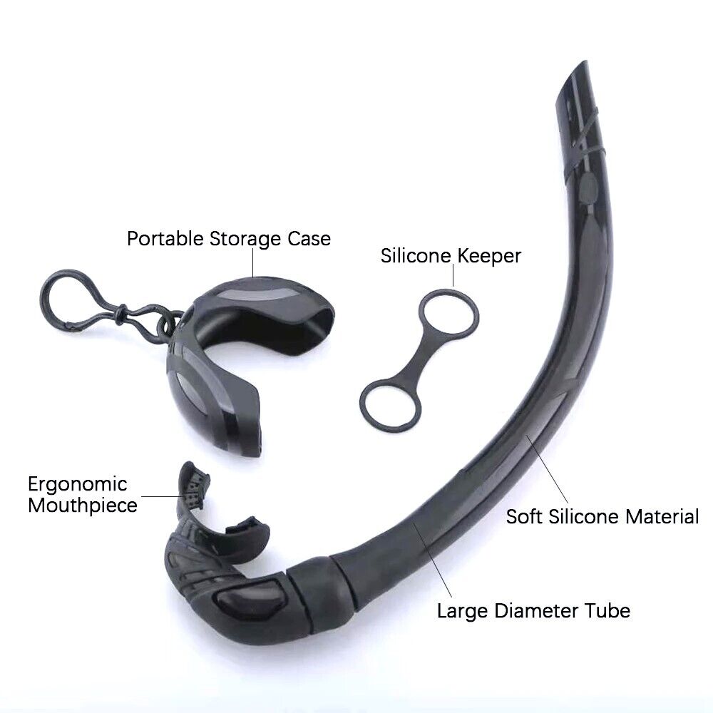 NEW Compact Pocket Folding Roll Up Snorkel Adult Scuba Diving Free Dive + Case