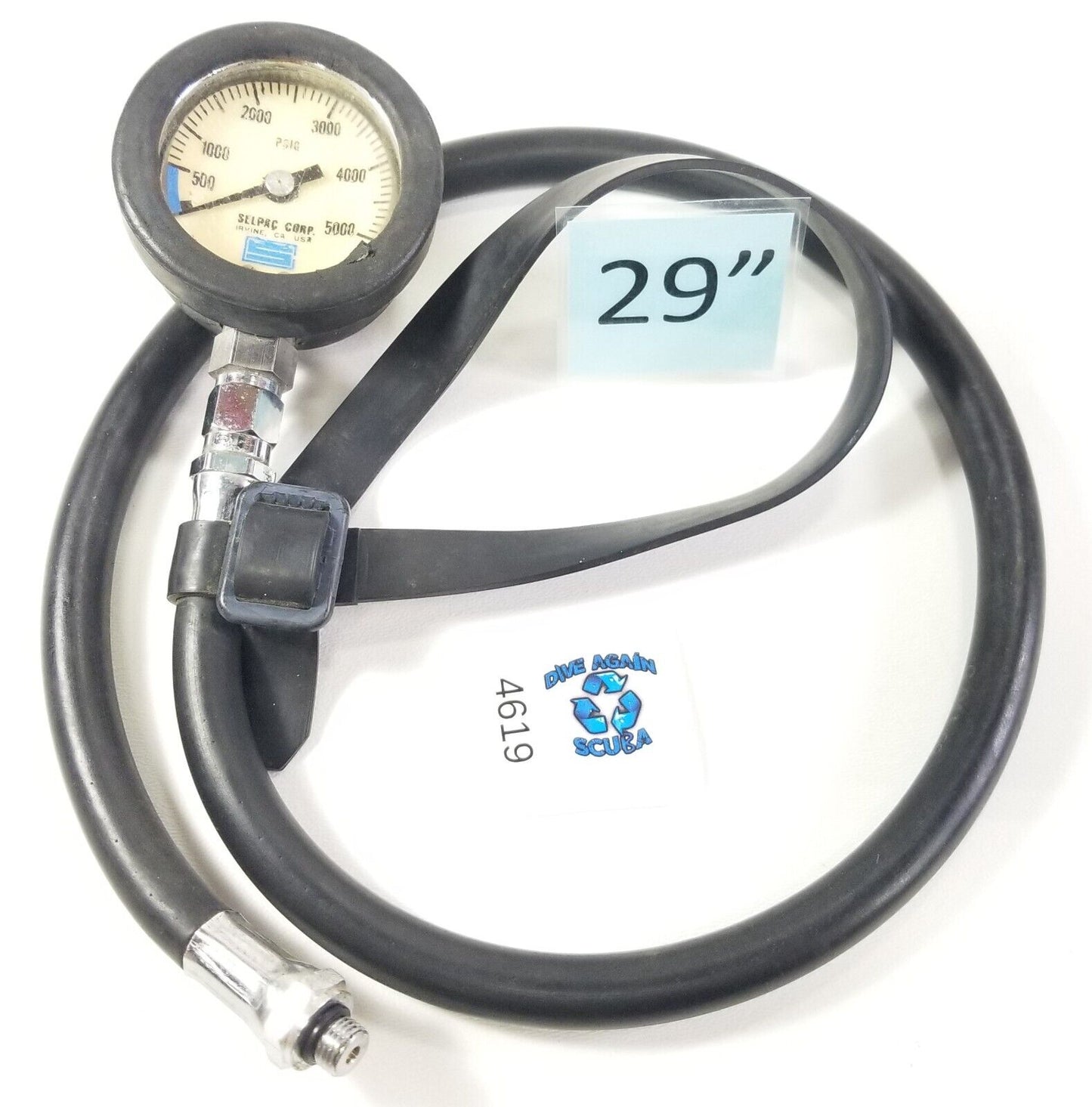 Selpac Corp 5000 PSI SPG Submersible Pressure Gauge Scuba Vintage 4619