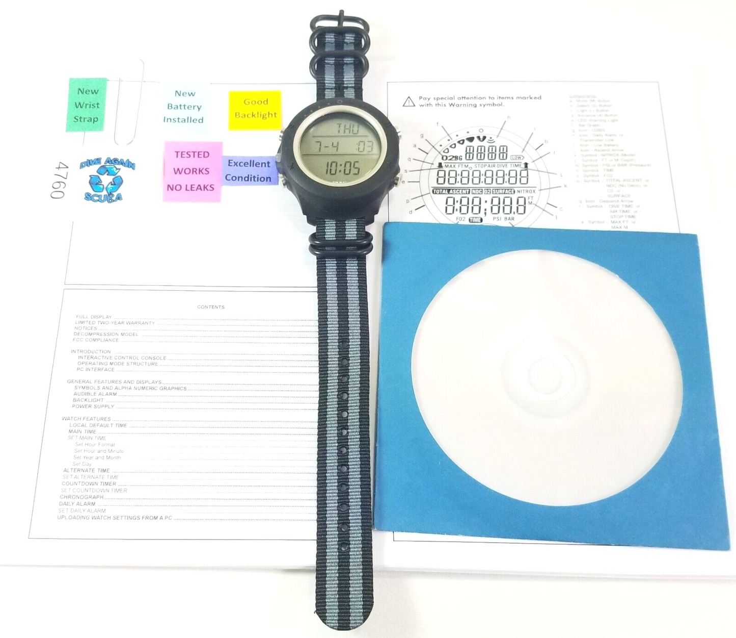 Oceanic Atom Wrist Watch Scuba Dive Computer Wireless Air & Nitrox         #4760