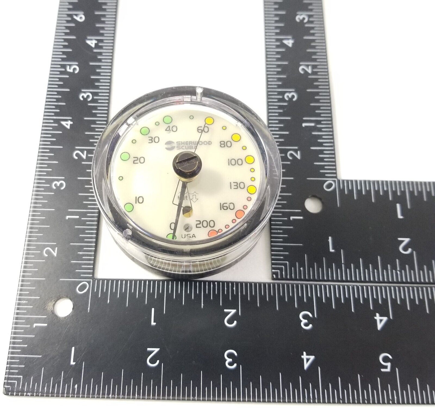Sherwood 200' Depth Gauge Puck Module Scuba Dive + Max Depth Gauge Genesis #4468