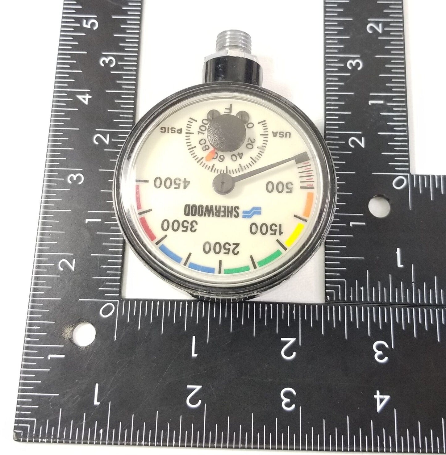 Sherwood 4500 PSI SPG Submersible Scuba Pressure Gauge w Thermometer #4335