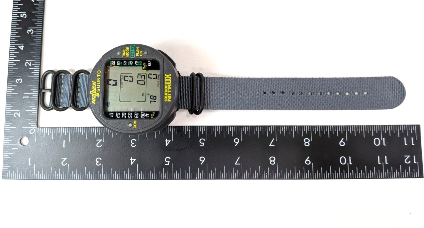 Suunto Solution Nitrox Scuba Dive Wrist Backlit Computer NEW Strap #614010