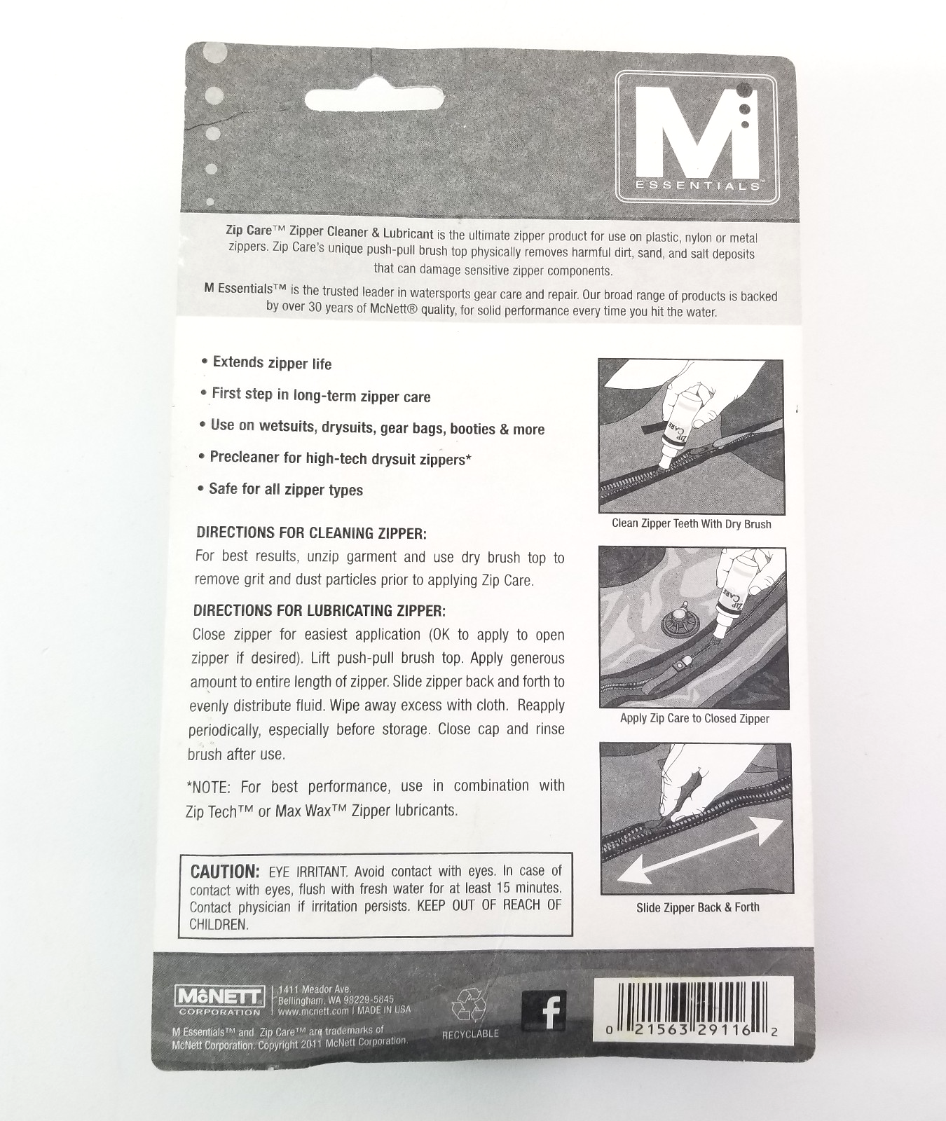 McNett M ESSENTIALS WETSUIT ZIP CARE Zipper Cleaner & Lubricant 2oz BOTTLE3