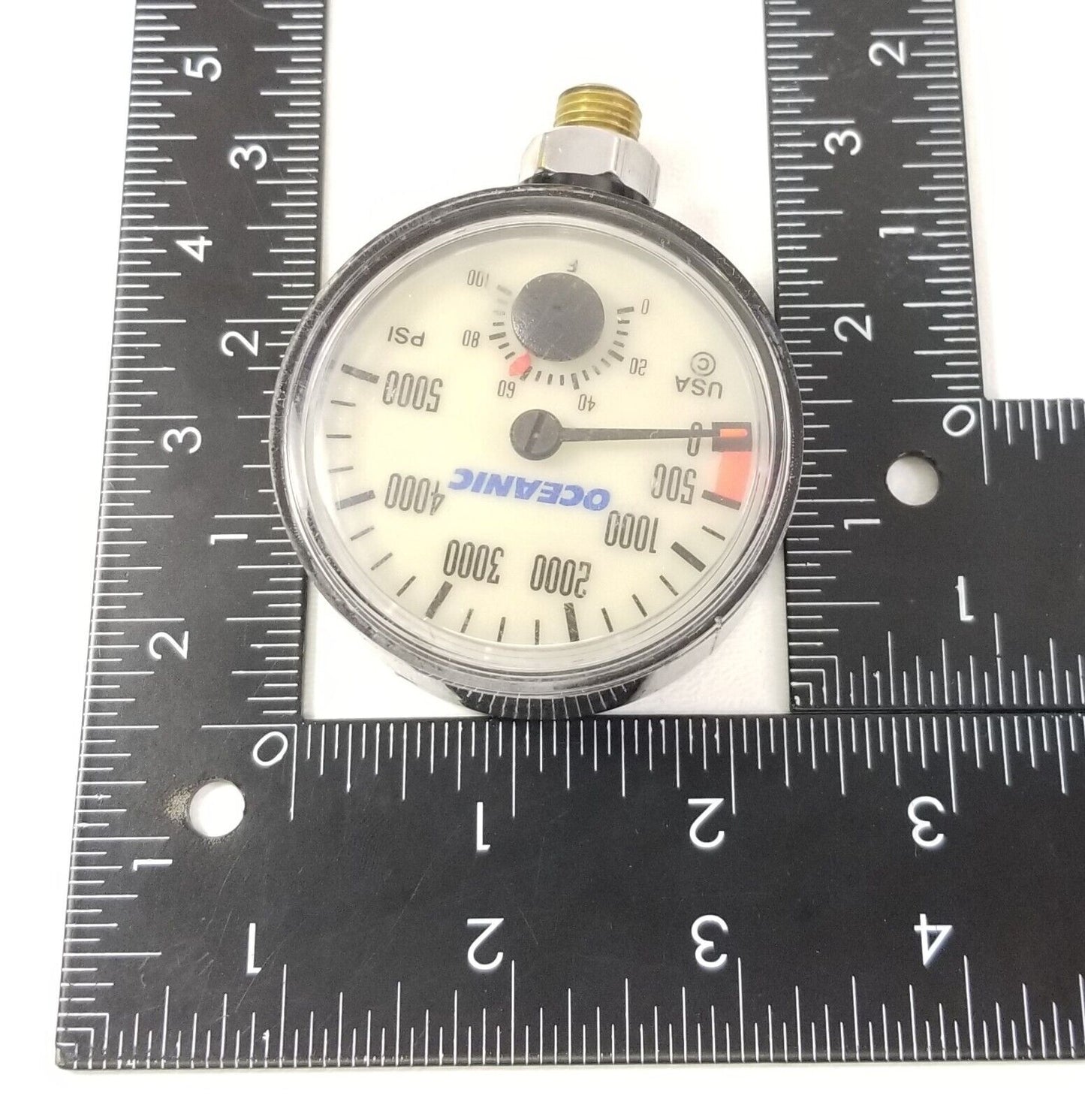 Oceanic 5000 PSI SPG Submersible Pressure Gauge + Thermometer 5,000 Scuba #4326