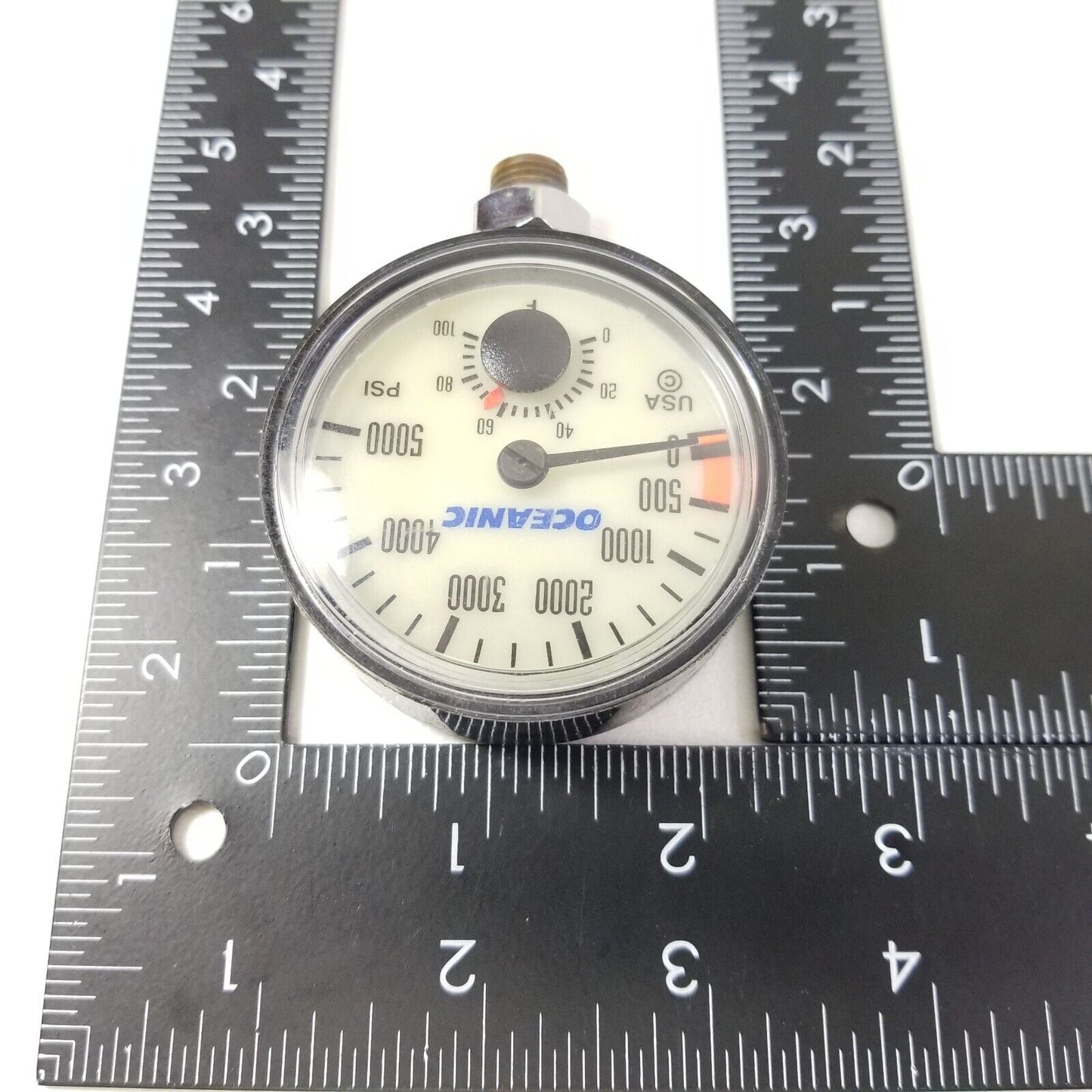Oceanic 5000 PSI SPG Submersible Pressure Gauge + Thermometer 5,000 Scuba #4351