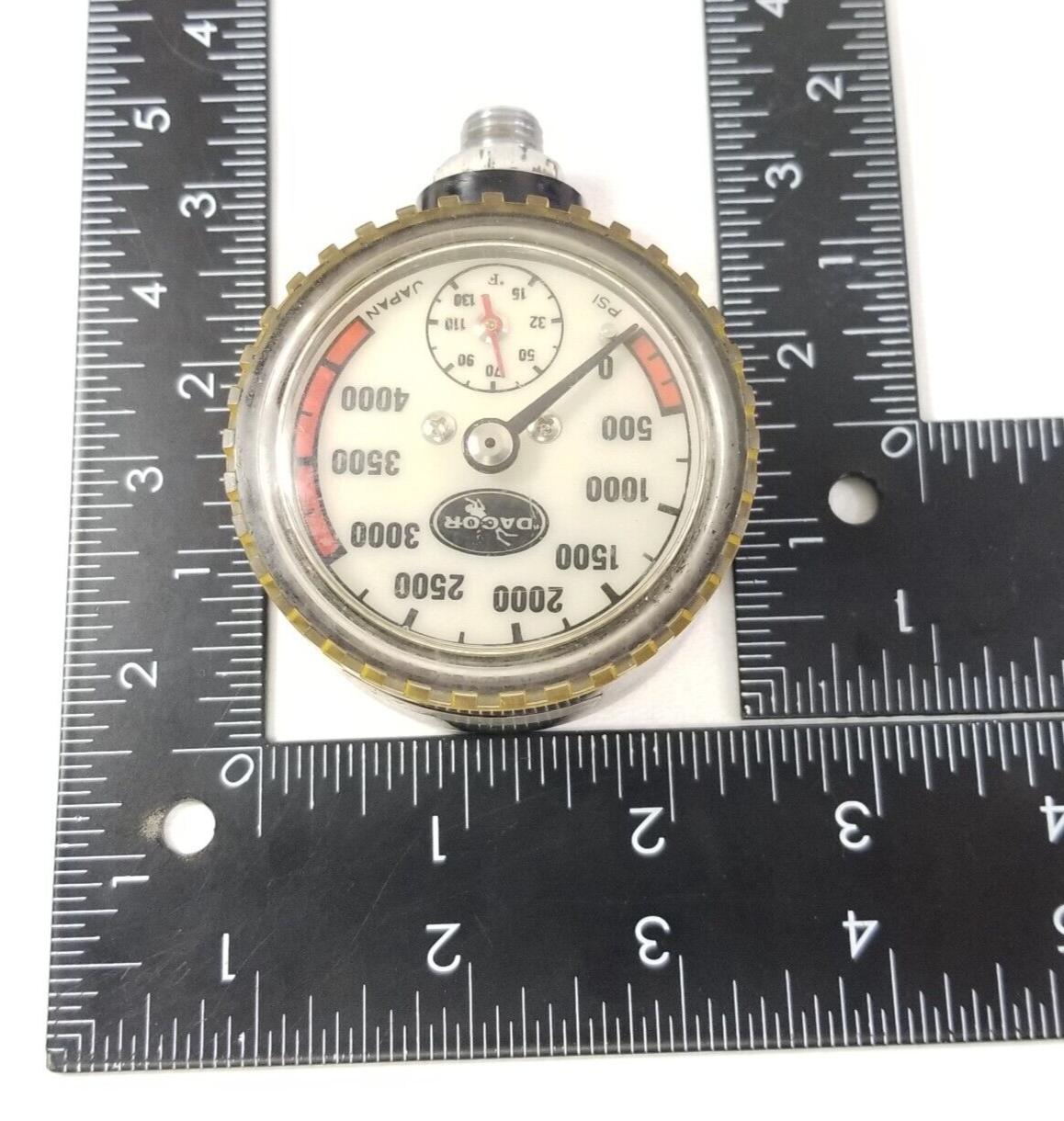 Dacor 4500 PSI SPG Pressure Gauge Scuba Dive + Thermometer 4000 #4348