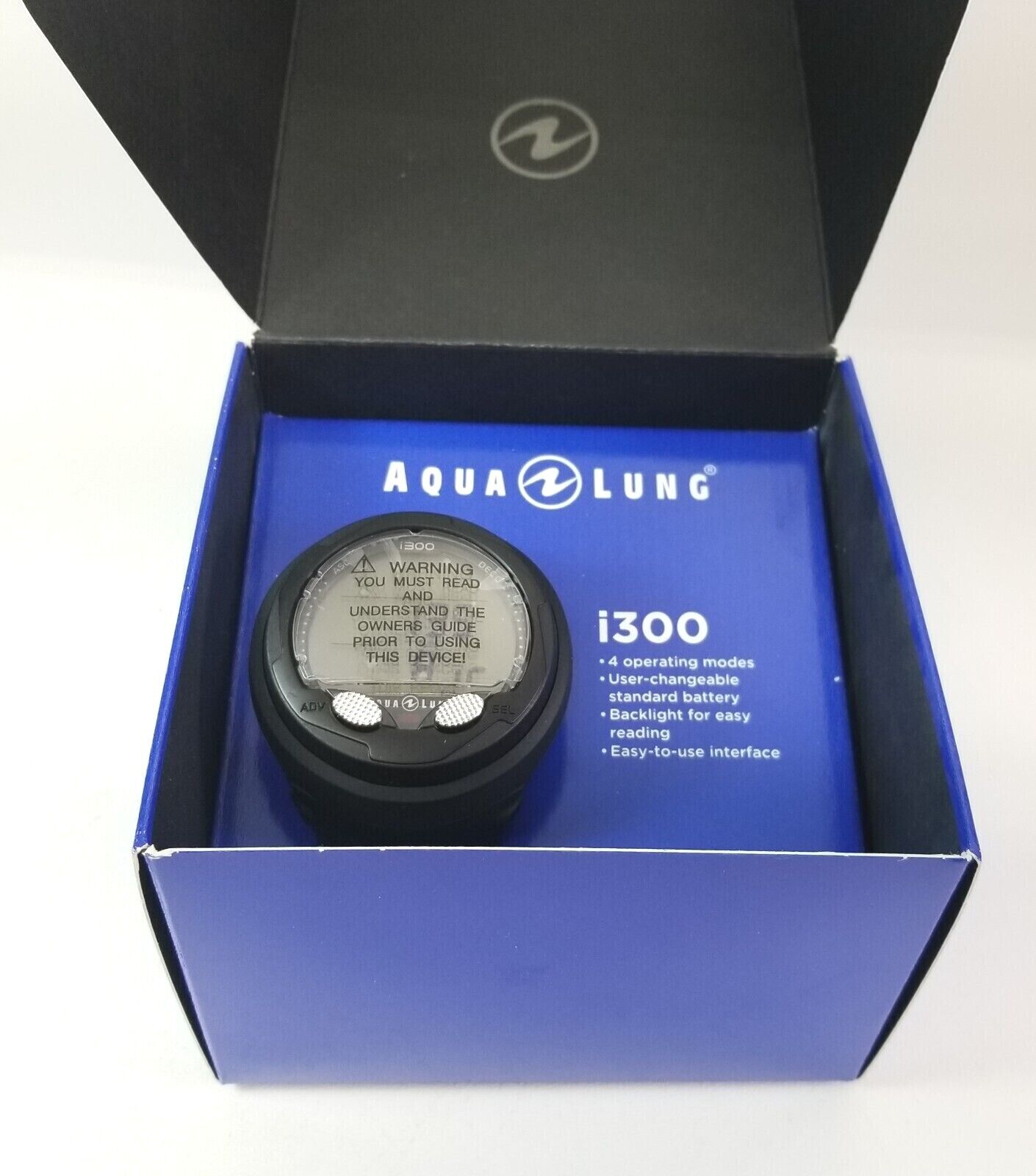 NEW Aqua Lung i300 Wrist Scuba Dive Computer Air & Nitrox 2 Buttons, Backlight