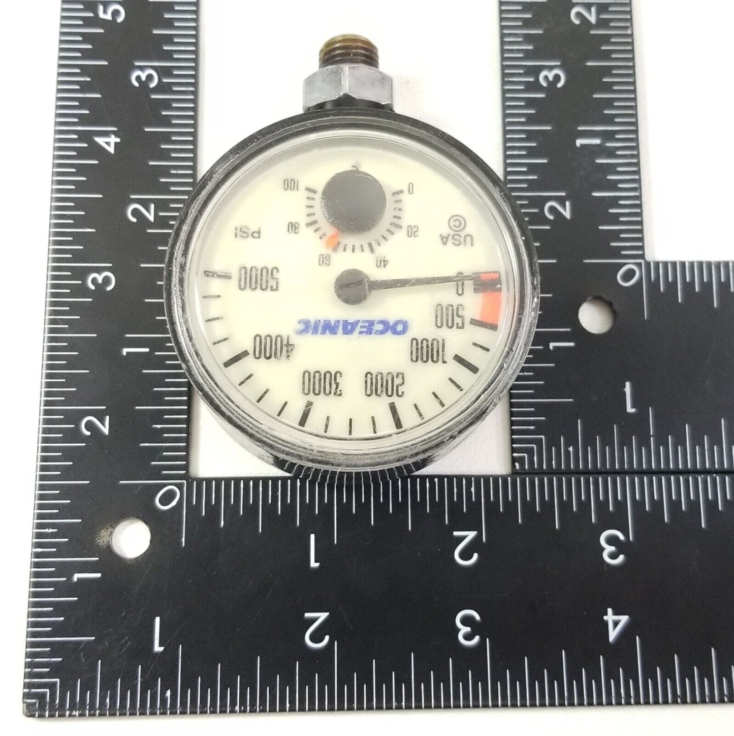 Oceanic 5000 PSI SPG Submersible Pressure Gauge + Thermometer 5,000 Scuba #4329