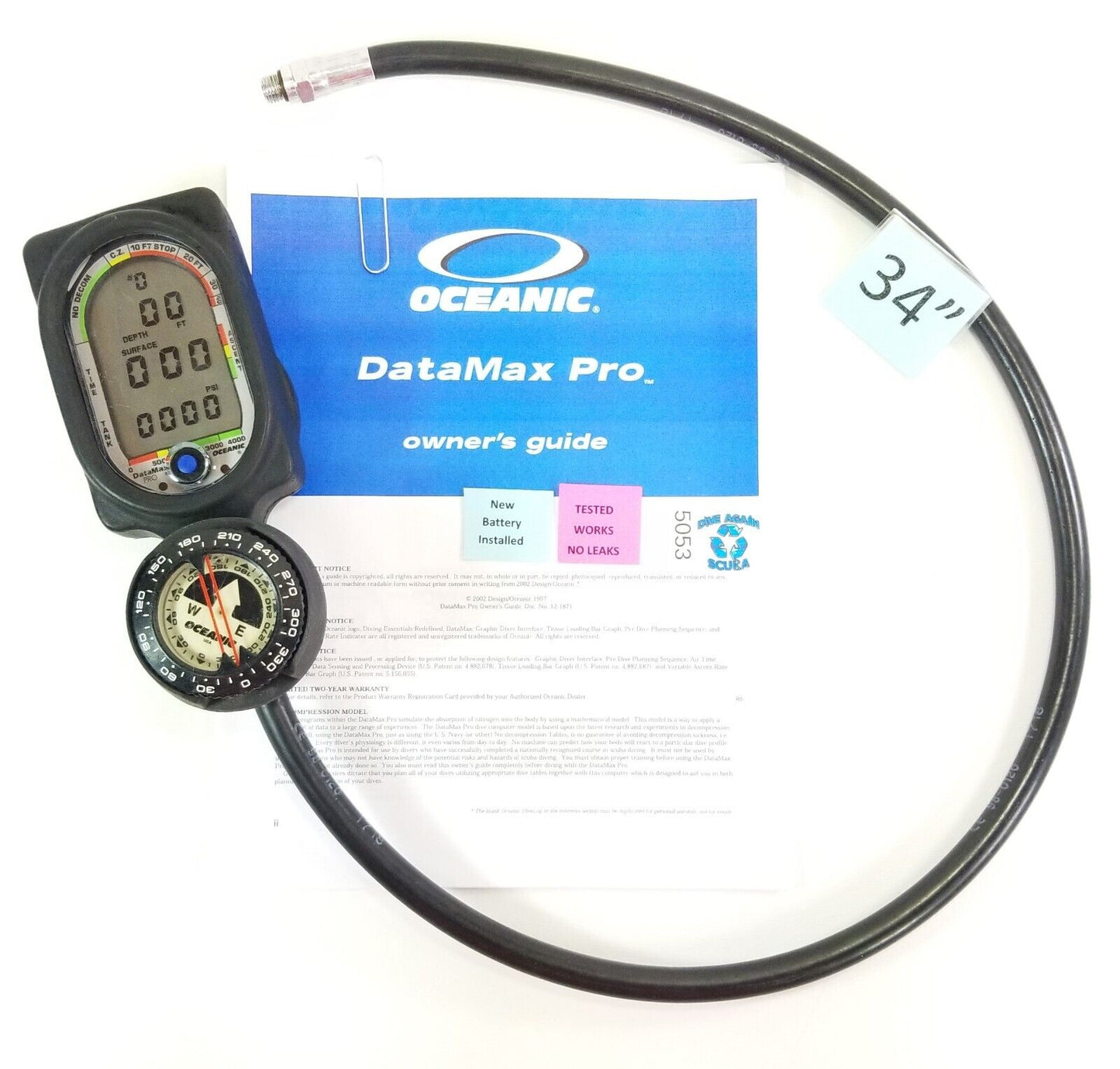 Oceanic Datamax Pro SCUBA Dive Air Integrated Dive Computer New Battery    #5053