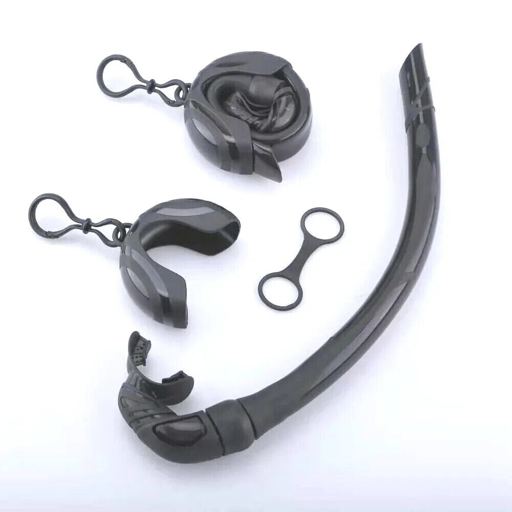 NEW Compact Pocket Folding Roll Up Snorkel Adult Scuba Diving Free Dive + Case