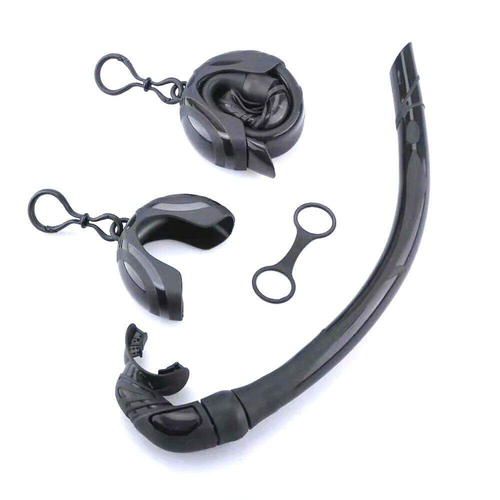 NEW Compact Pocket Folding Roll Up Snorkel Adult Scuba Diving Free Dive + Case