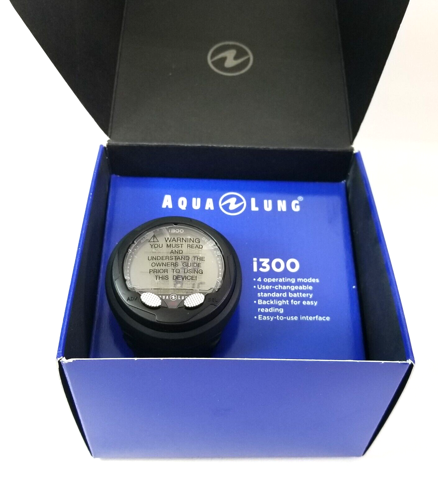 NEW Aqua Lung i300 Wrist Scuba Dive Computer Air & Nitrox 2 Buttons, Backlight