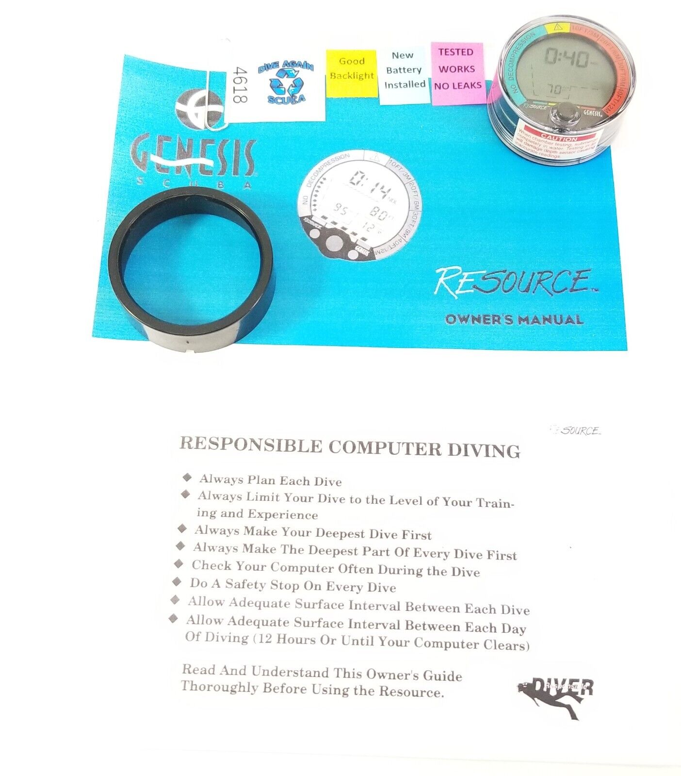 Genesis Sherwood Resource Puck Scuba Dive Diving Computer Module The Source 4618