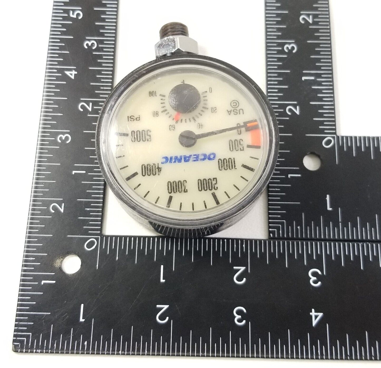 Oceanic 5000 PSI SPG Submersible Pressure Gauge + Thermometer 5,000 Scuba #4336