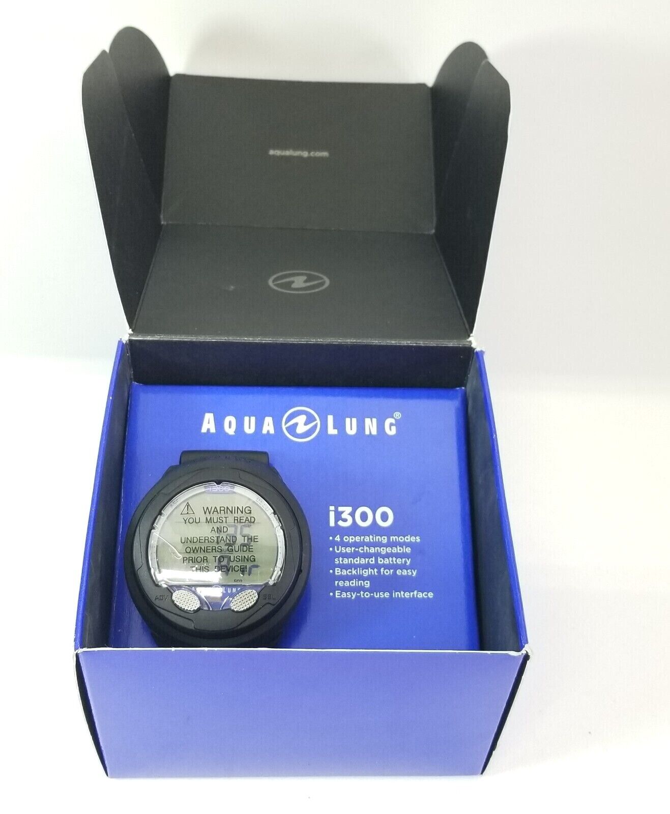 NEW Aqua Lung i300 Wrist Scuba Dive Computer Air & Nitrox 2 Buttons, Backlight