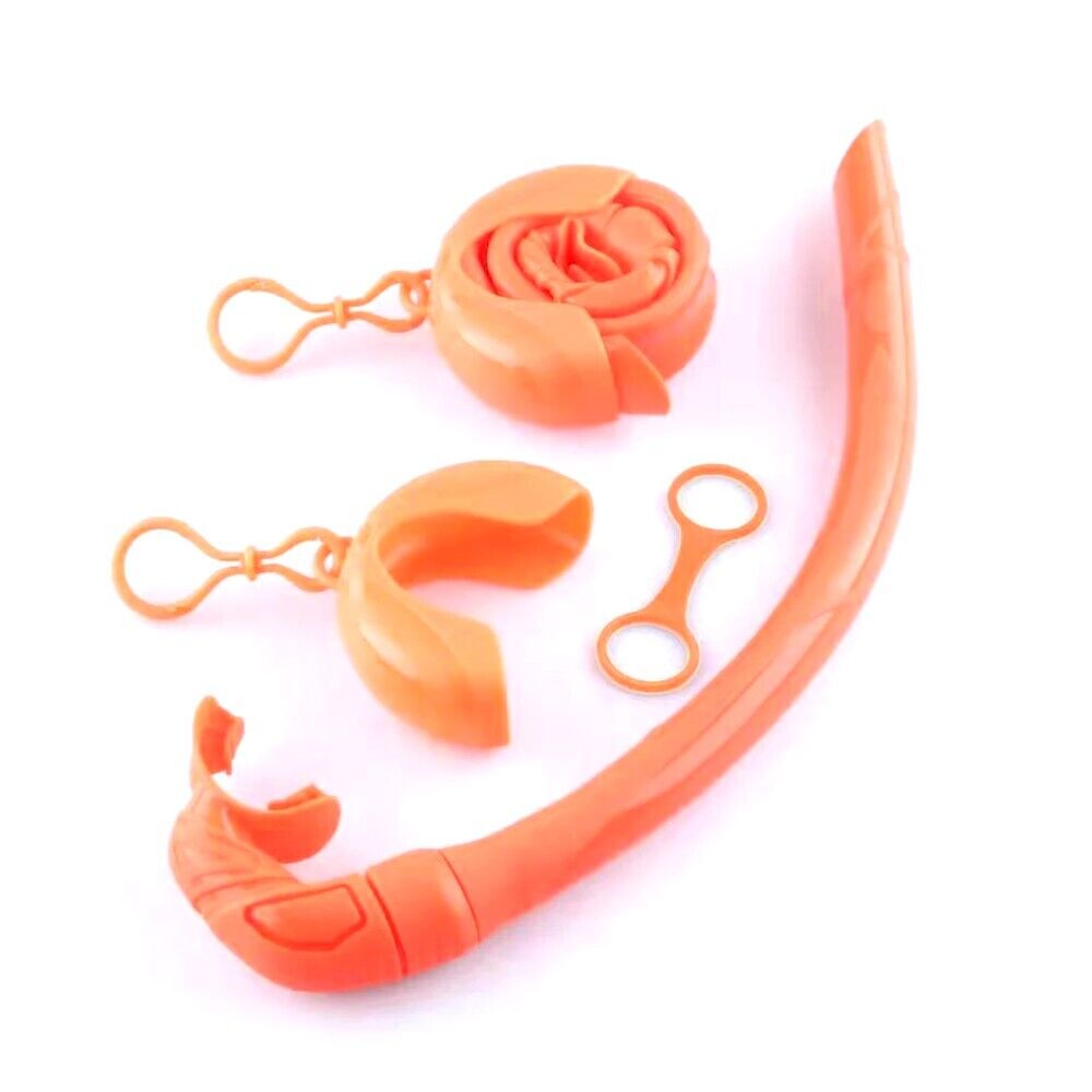 NEW Compact Pocket Folding Roll Up Snorkel Adult Scuba Diving Free Dive + Case