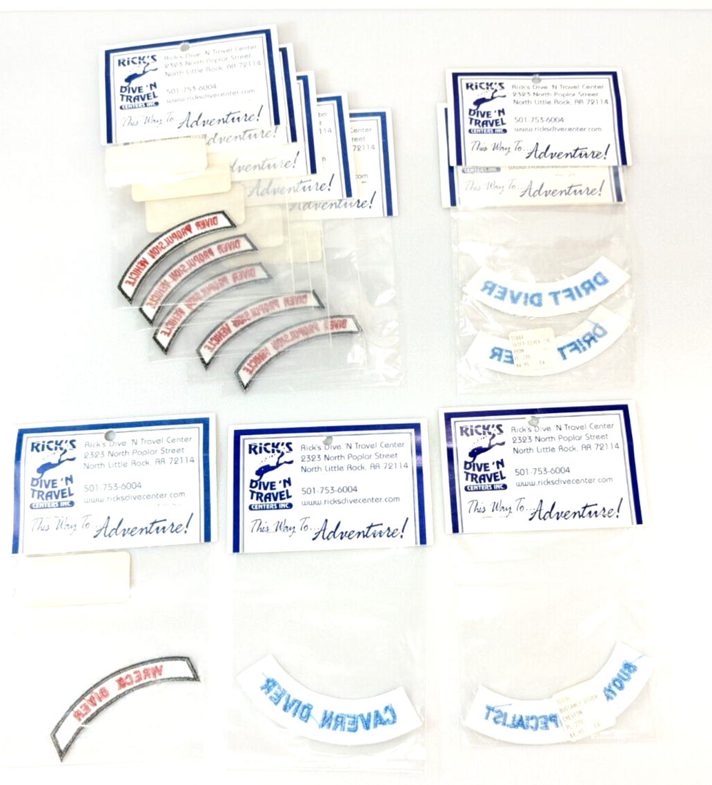 10x Scuba Dive Iron On Patch Lot Set Drift, Cavern Diver Buoyancy Specialist6