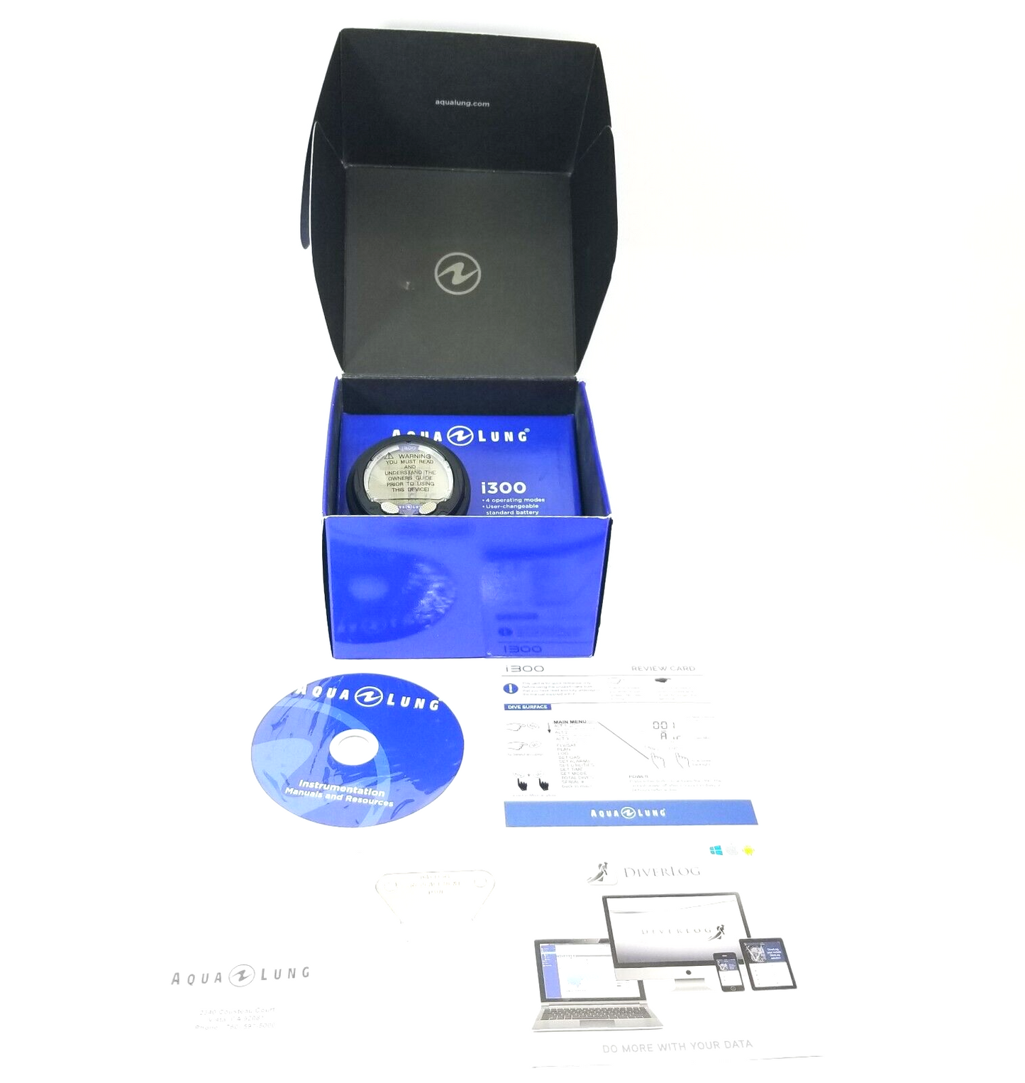 NEW Aqua Lung i300 Wrist Scuba Dive Computer Air & Nitrox 2 Buttons, Backlight