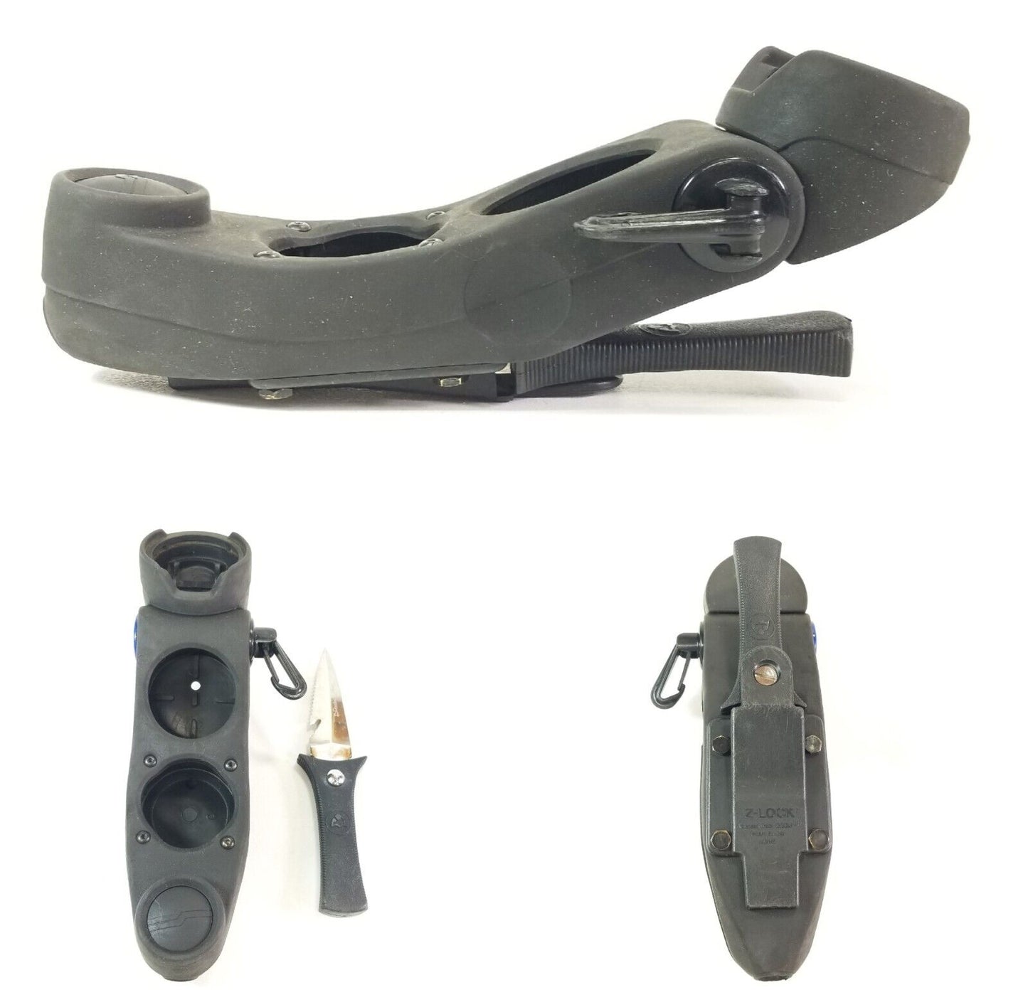 Sherwood 4 Gauge Console Boot Scuba Dive Computer, Pressure Gauge, Compass Knife