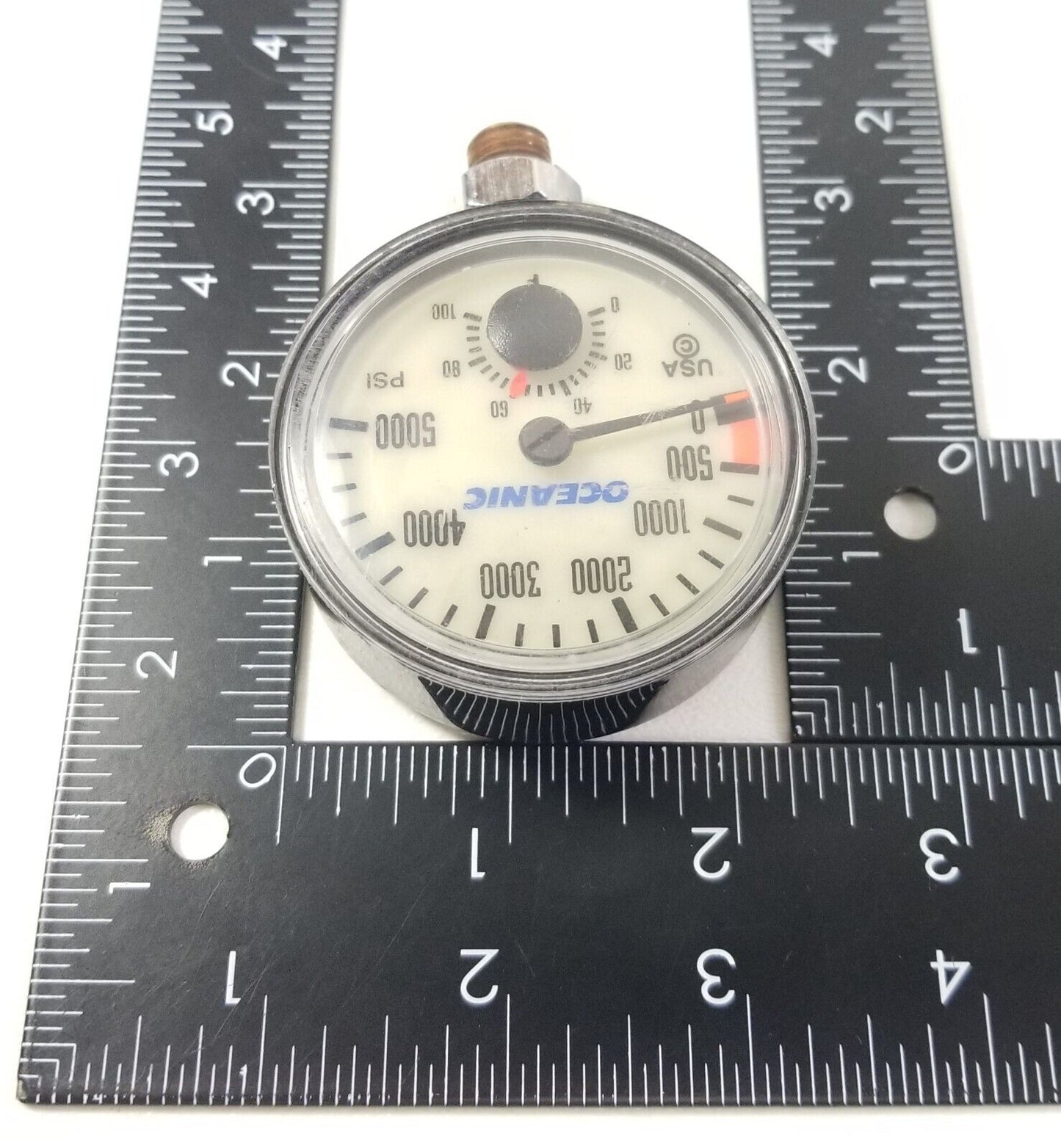 Oceanic 5000 PSI SPG Submersible Pressure Gauge + Thermometer 5,000 Scuba #4469