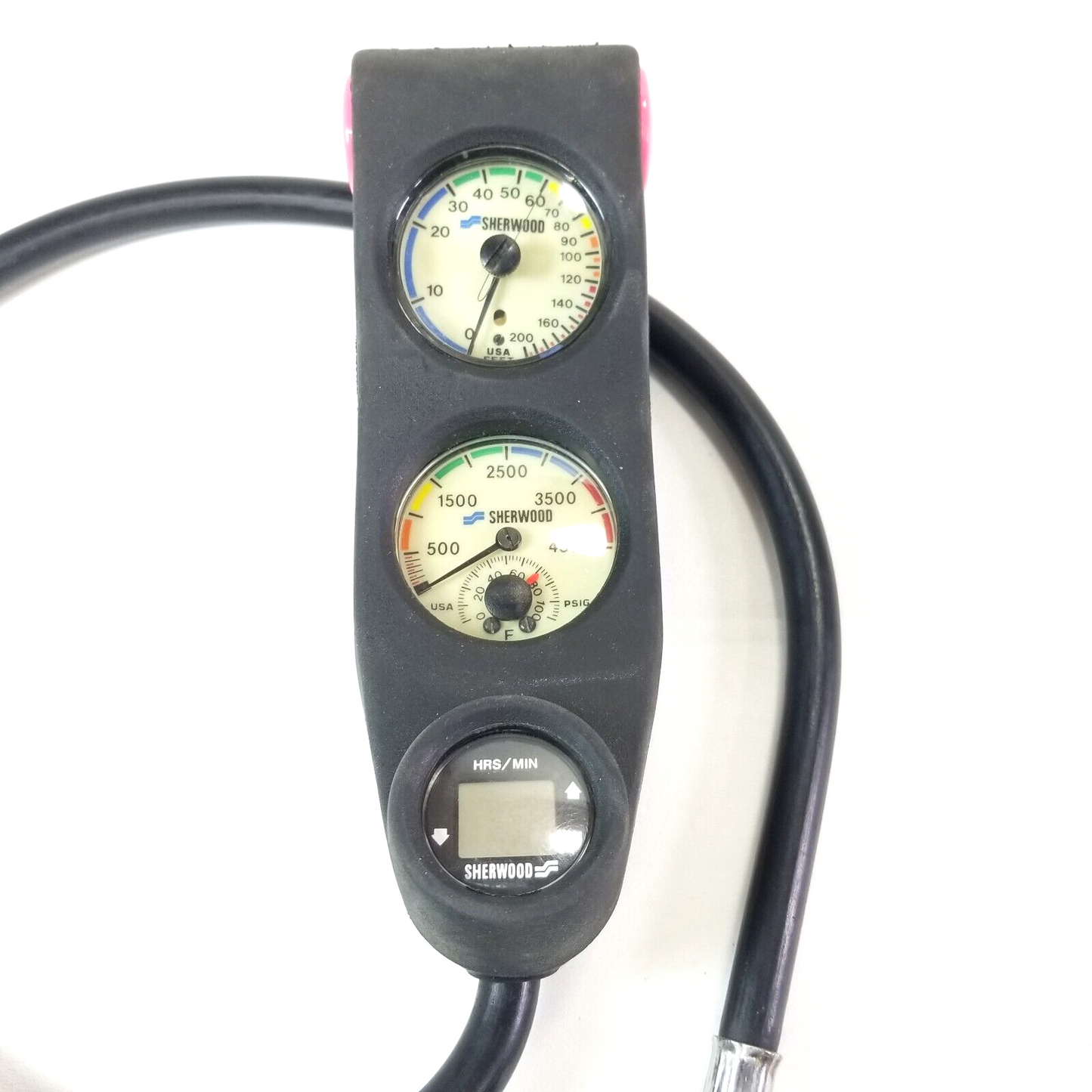 Sherwood Scuba Dive 3 Gauge Complete Console Genesis 4500 SPG 200ft Depth #4968