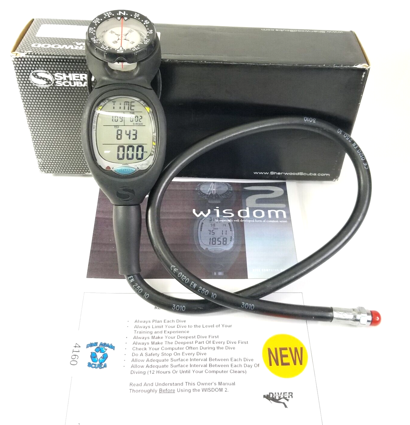 NEW Sherwood WISDOM 2 Air Integrated Scuba Dive Air & Nitrox Computer + Compass