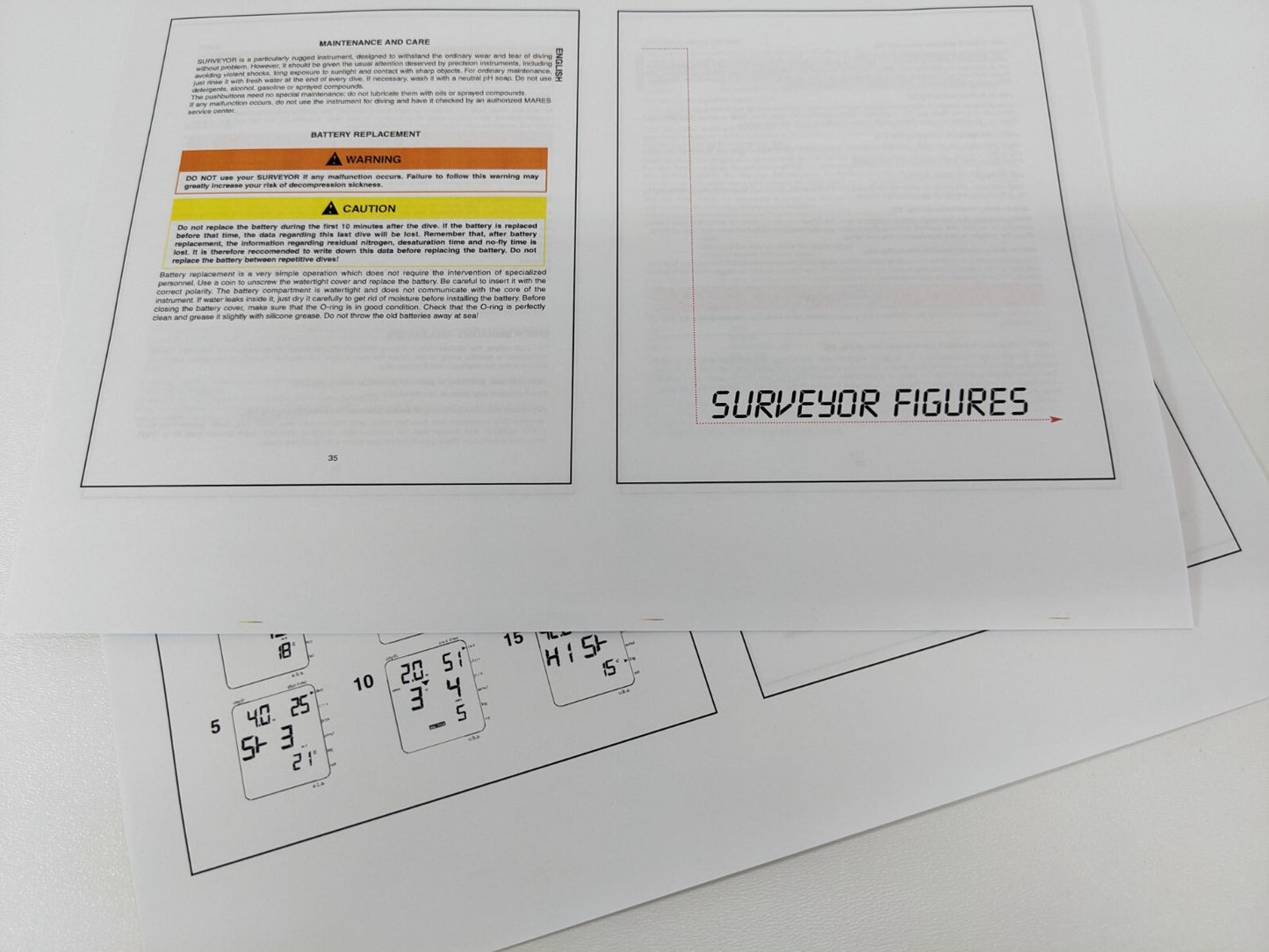 Mares Surveyor Scuba Dive Computer Instruction Manual Printed3