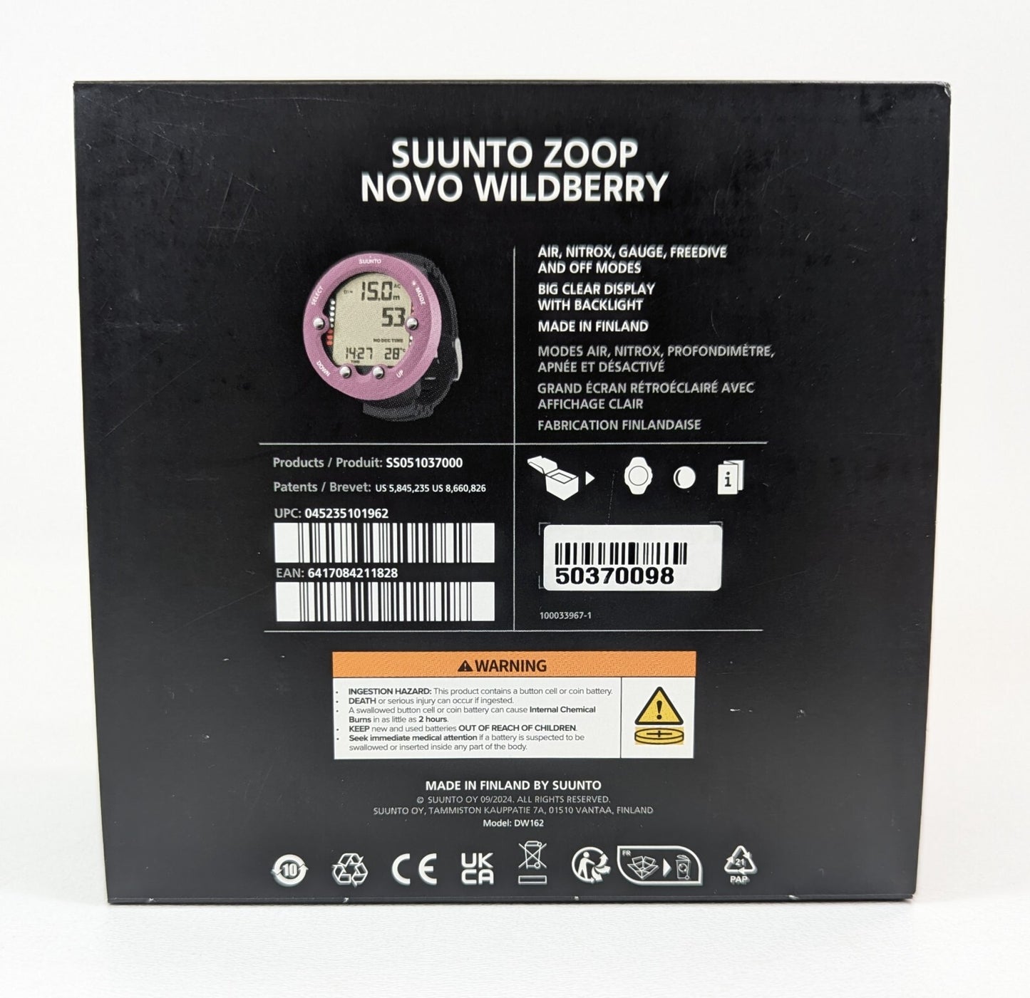 NEW Wildberry Purple Suunto Zoop Novo Wrist Scuba Dive Computer Air & Nitrox13