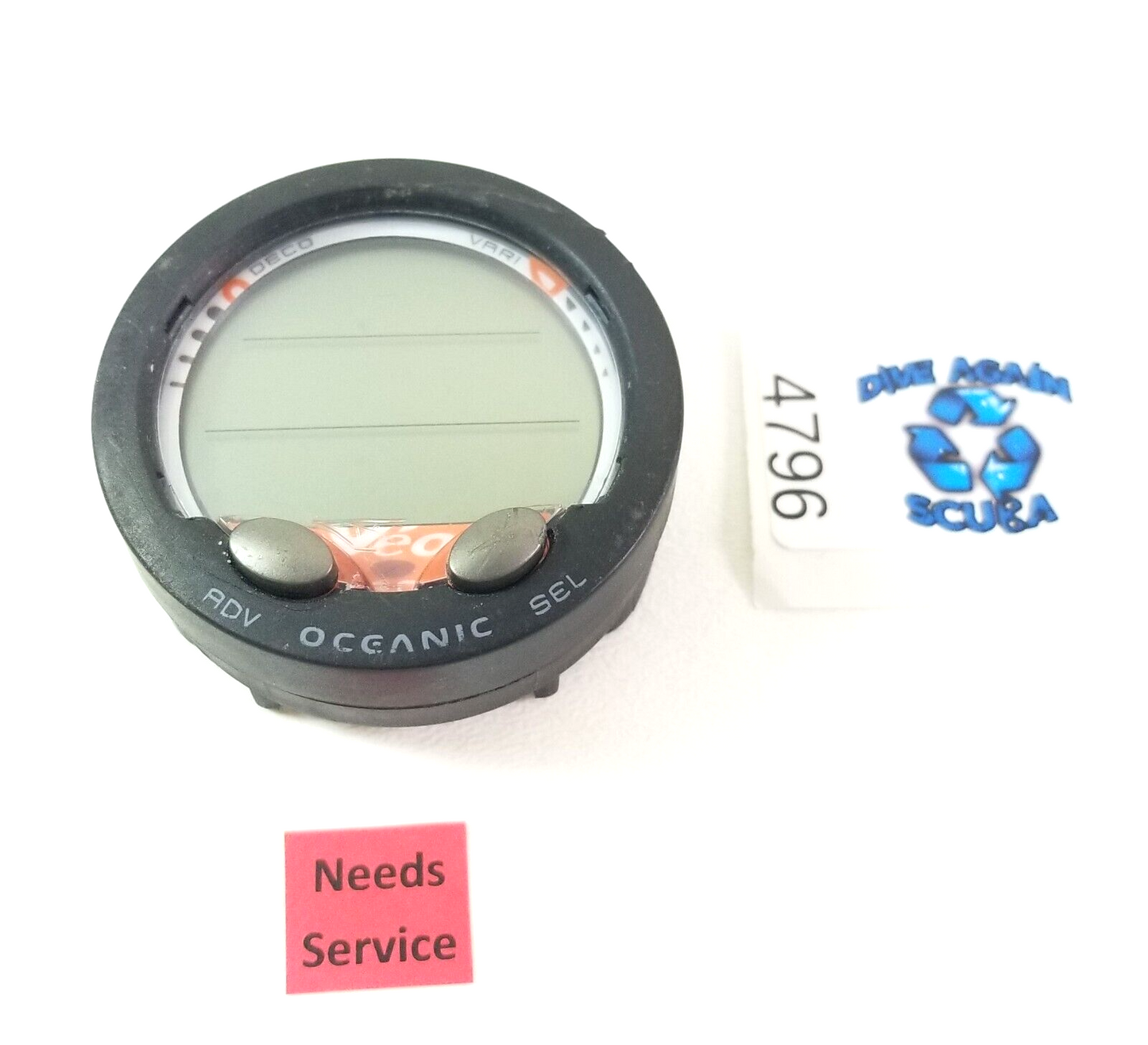 Oceanic Veo 2.0 Scuba Dive Diving Computer Puck Module As-Is #4796