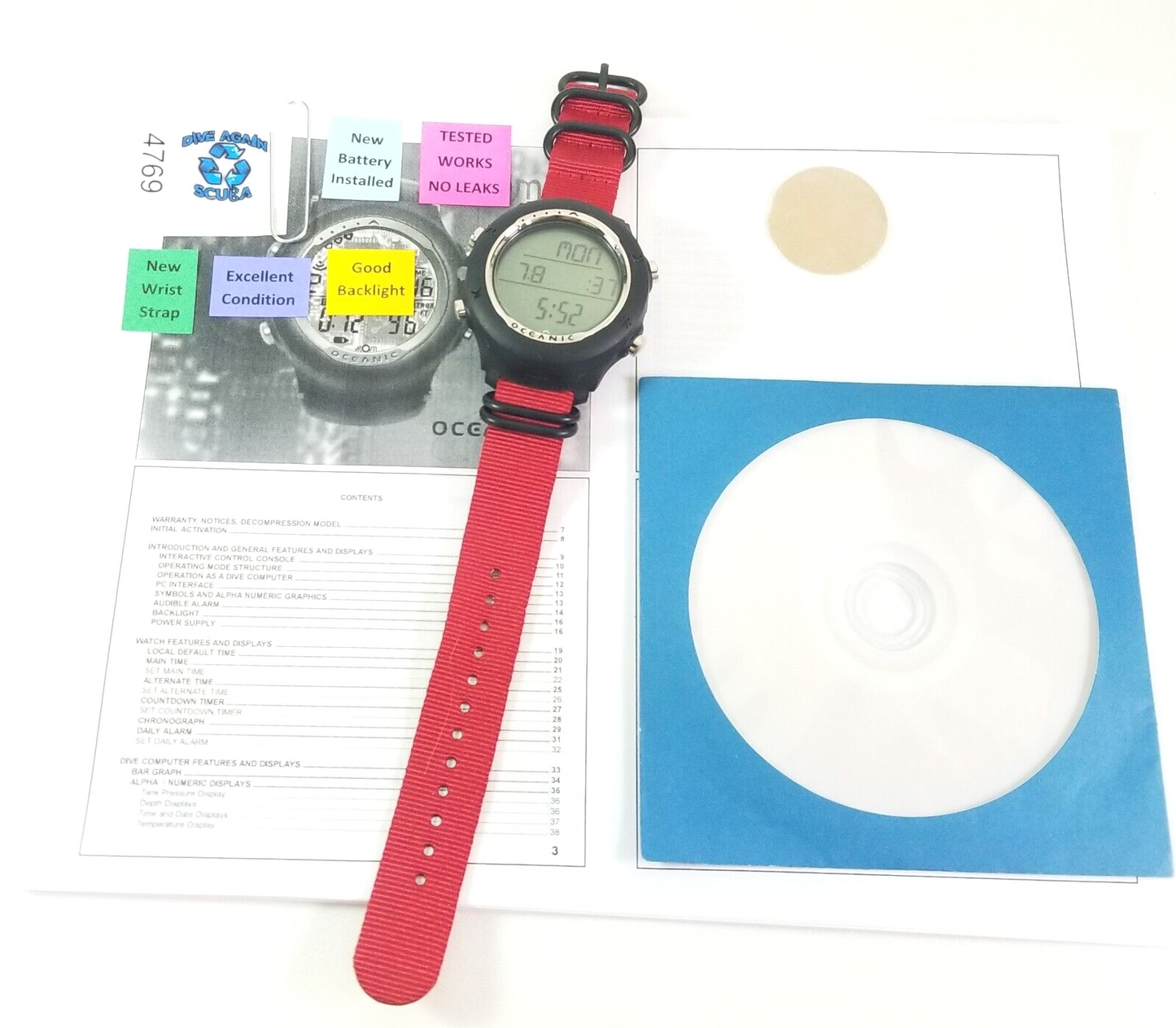 Oceanic Atom 2.0 Wrist Watch Scuba Dive Computer Wireless Air & Nitrox 2   #4769