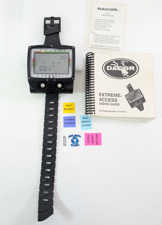 Dacor Extreme Access Wireless Hoseless Scuba Dive Wrist Computer + Case, Manual