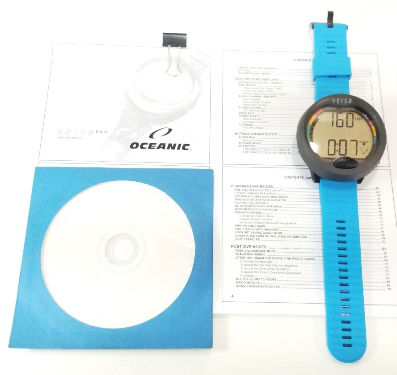 Oceanic Versa Scuba Dive Computer with Manual, New Strap, & Battery        #4035