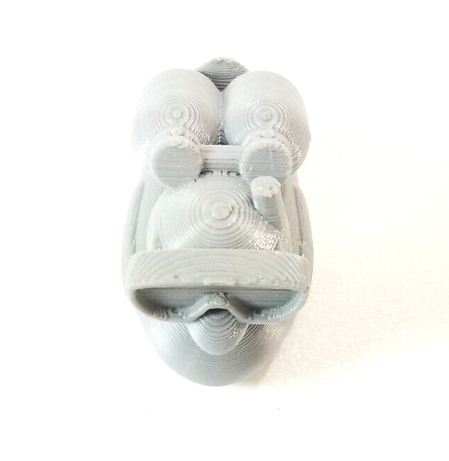 Scuba Diving 3D Printed Jeep, Cruise Duck  1.5" Gray PLA Plastic   (Rubber Duck)