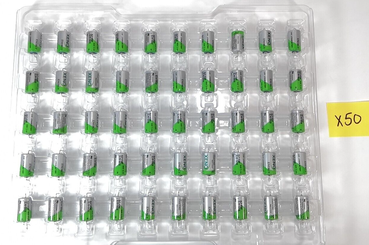 50x XENO XLP-050F BATTERY 1/2 AA 3.6V LITHIUM + Axial Pins ER14250, LS14250