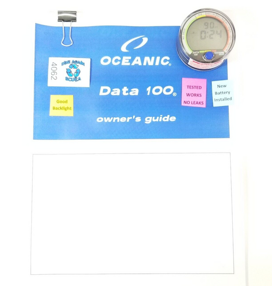 Oceanic Data 100 Air & Nitrox Puck Scuba Dive Computer + Manual           #4062