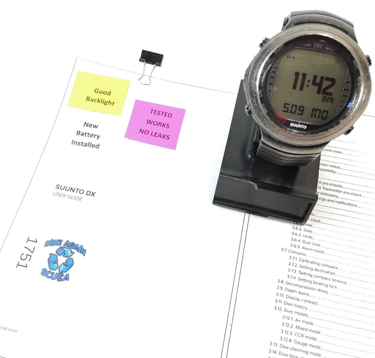 Suunto DX Titanium TriMix Wrist Watch Wireless Nitrox Scuba Dive Computer