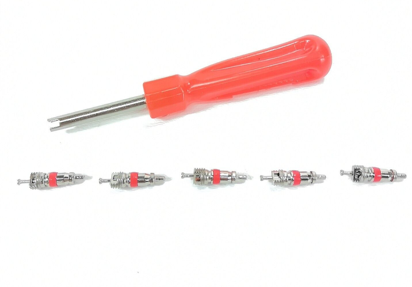 Scuba Dive BC BCD Inflator Hose Schrader Valve Stem Screwdriver Tool + 5X Valves