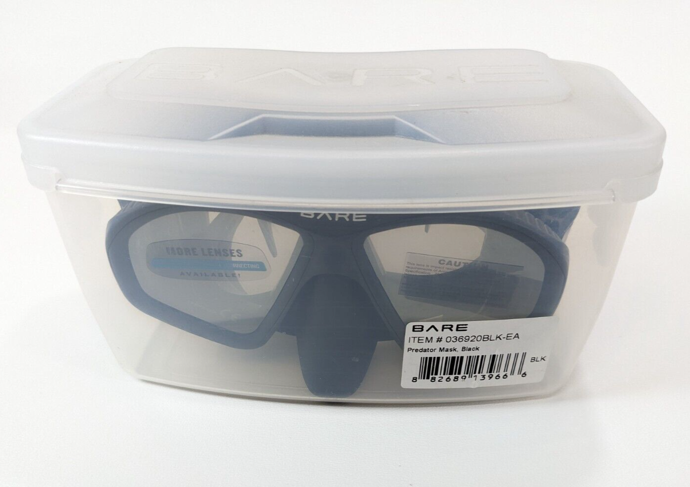 Bare Predator High Definition Color Correcting Mask Scuba Dive with Case Box NEW