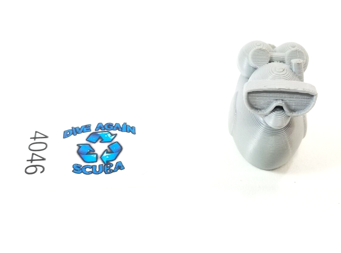 Scuba Diving 3D Printed Jeep, Cruise Duck  1.5" Gray PLA Plastic   (Rubber Duck)