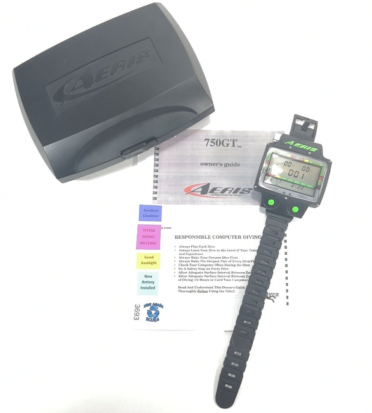 Aeris 750GT Wireless Hoseless Wrist Nitrox Scuba Dive Computer 750 GT Data Trans