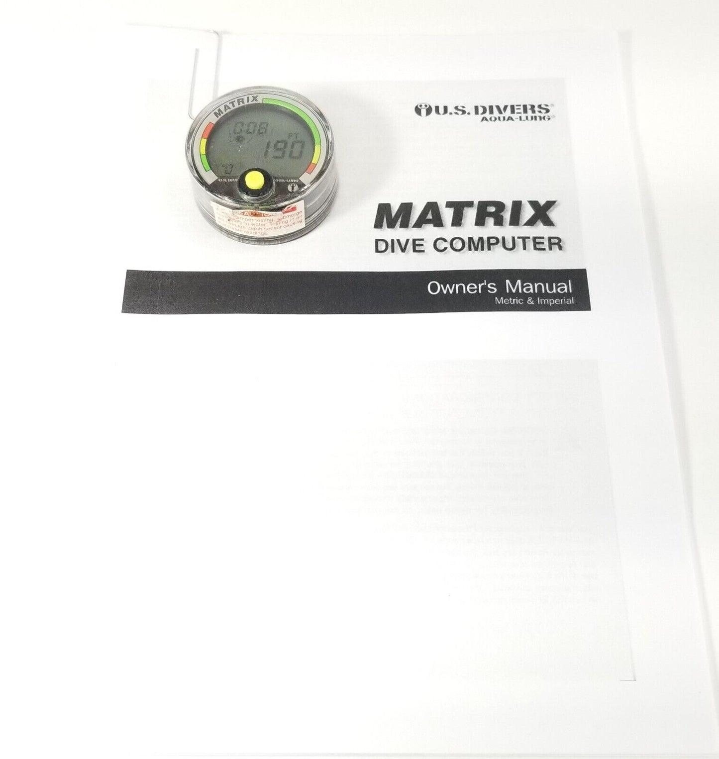 US Divers / Aqua Lung Matrix Scuba Dive Diving Computer Puck Module with Manual