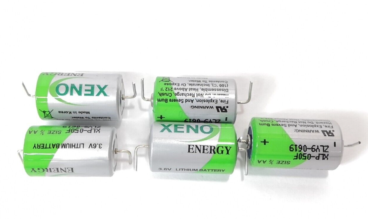 5x XENO XLP-050F BATTERY 1/2 AA 3.6V LITHIUM + Axial Pins ER14250, LS14250
