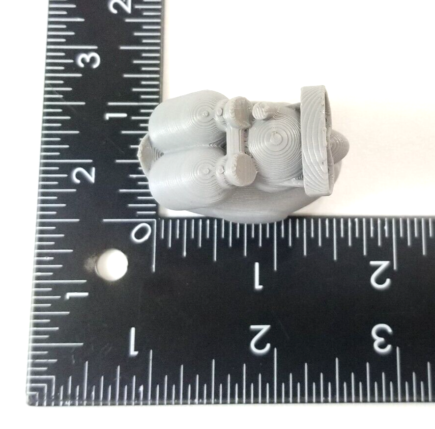 Scuba Diving 3D Printed Jeep, Cruise Duck  1.5" Gray PLA Plastic   (Rubber Duck)