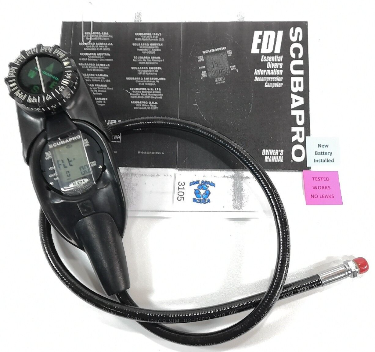 Scubapro EDI Air Integrated Scuba Dive Diving Computer with Compass        #3105