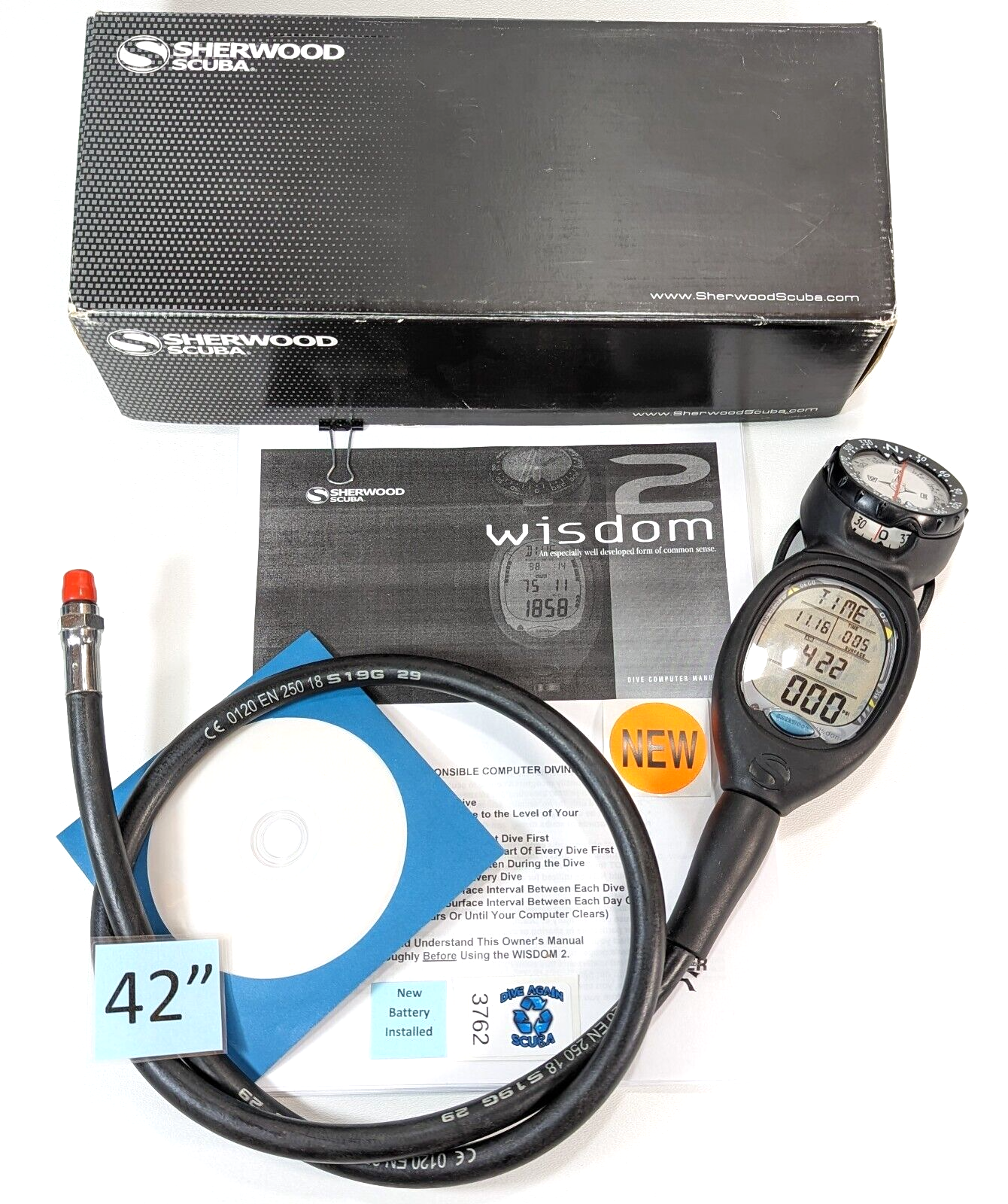 NEW Sherwood WISDOM 2 Air Integrated Scuba Dive Air & Nitrox Computer + Compass